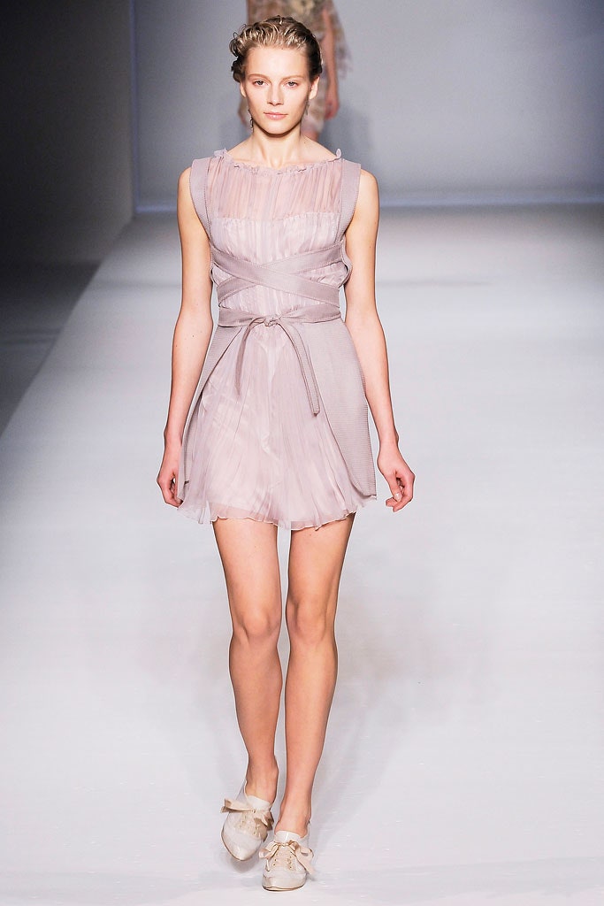 pink silk sleeveless dress
