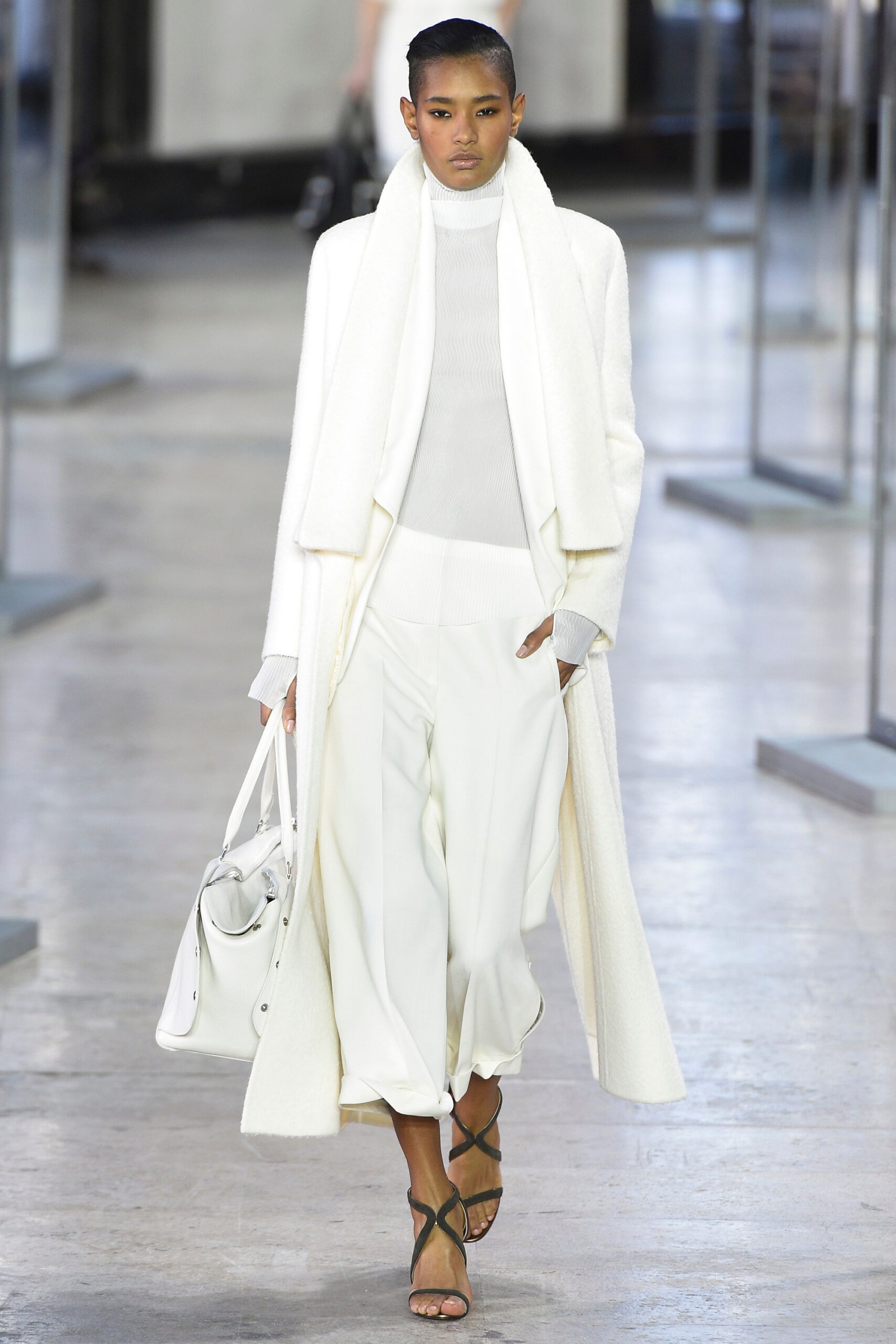 white wool coat with relaxed fit