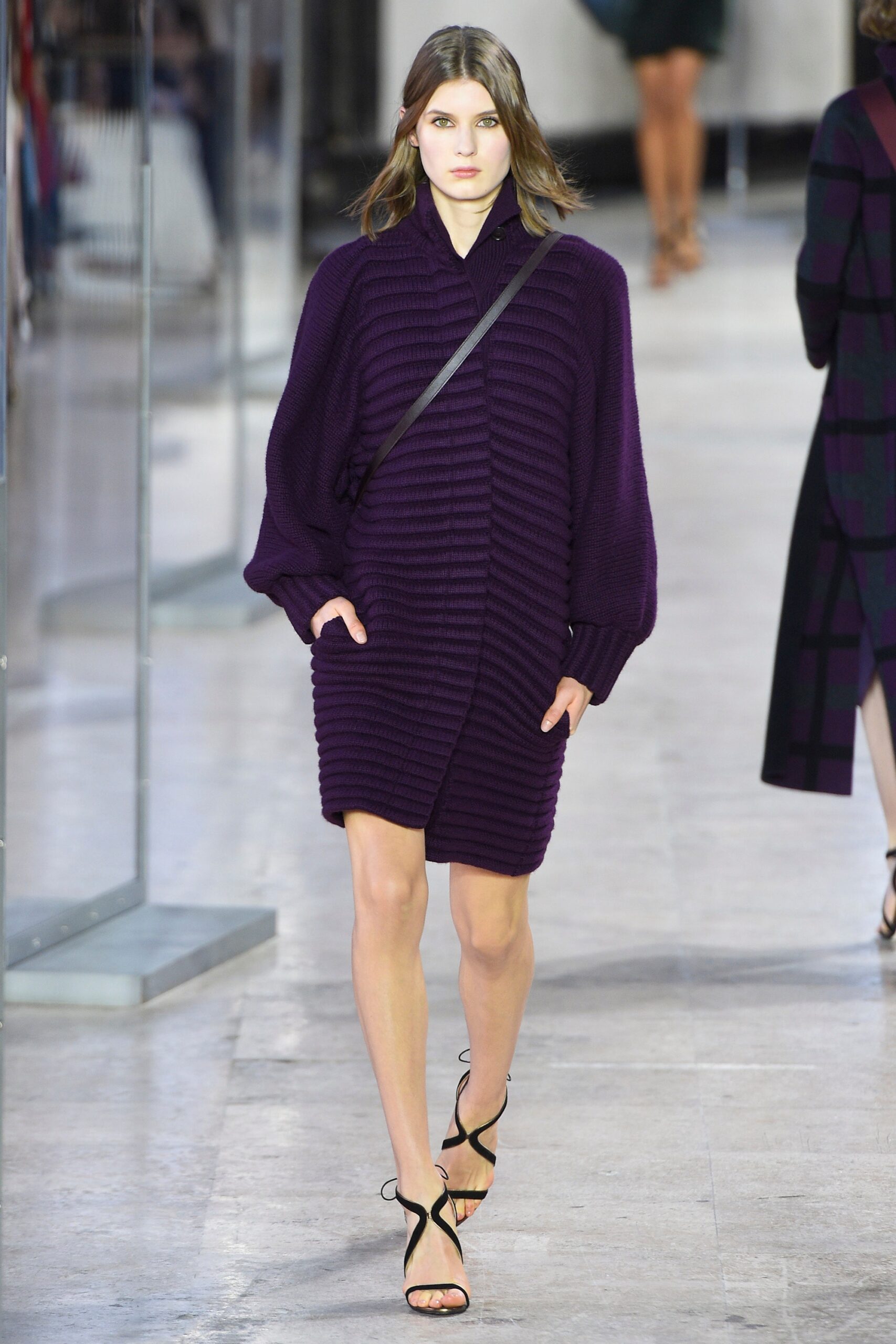 purple oversized knit dress