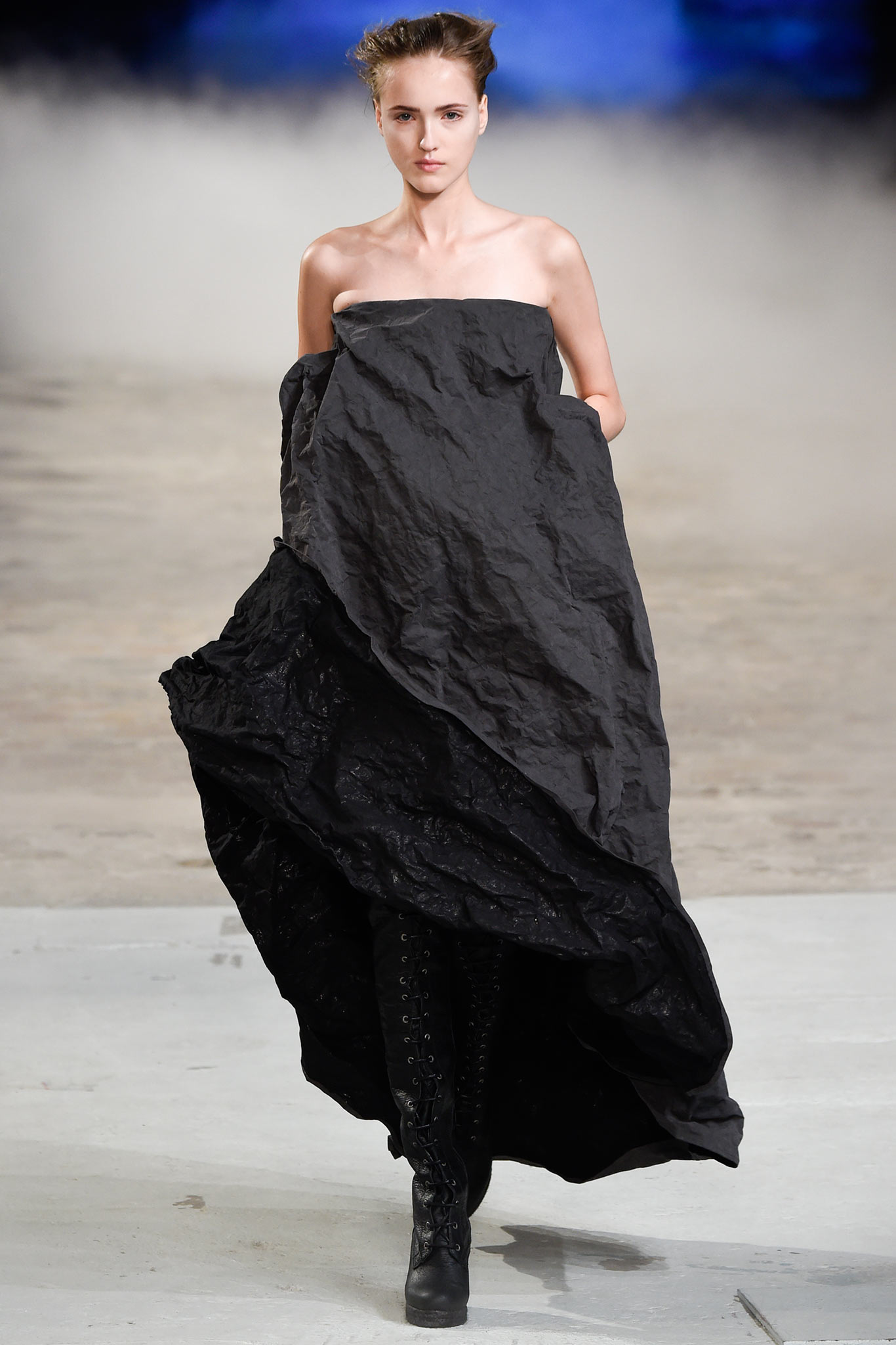 black relaxed strapless maxi dress