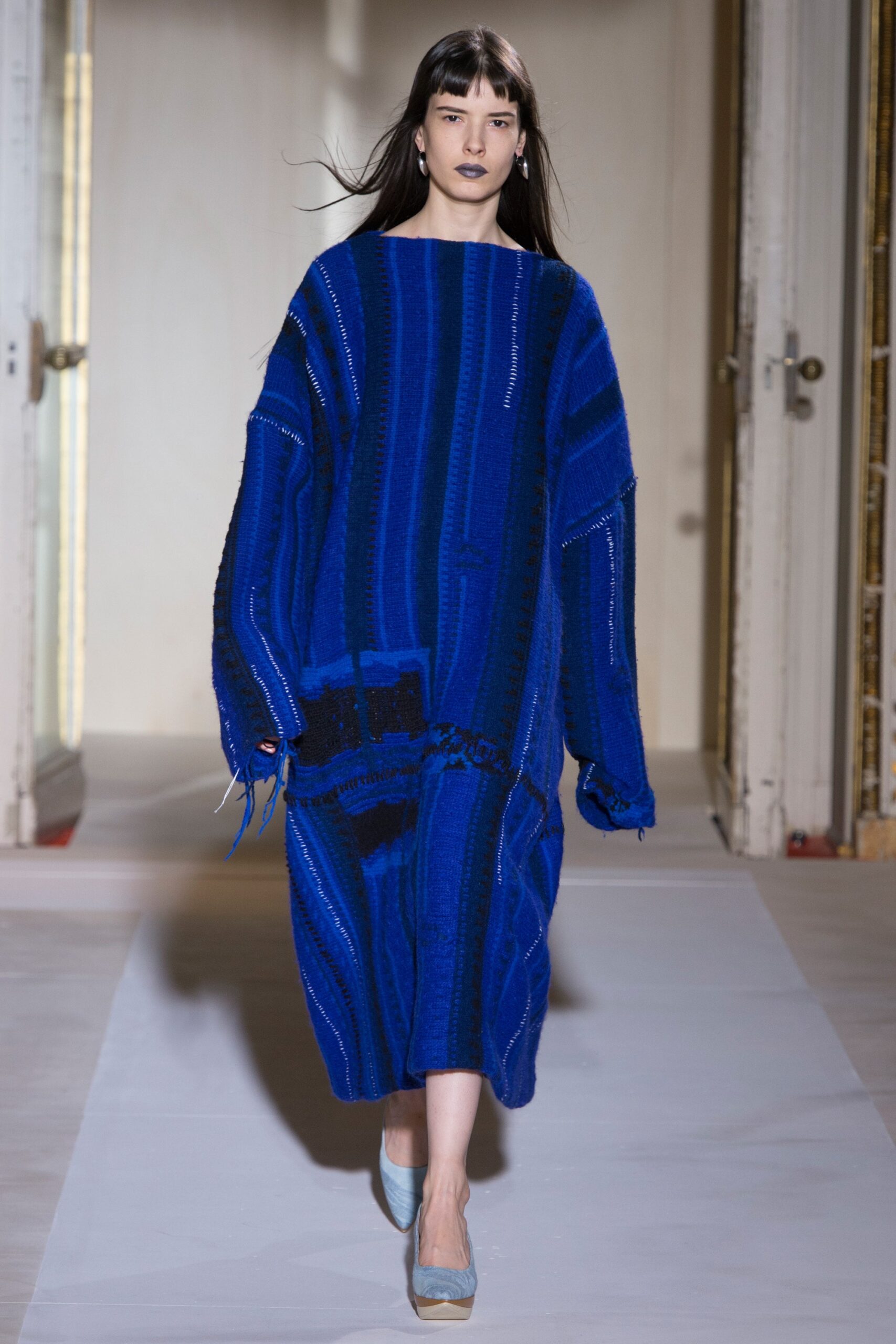 blue oversized cotton dress