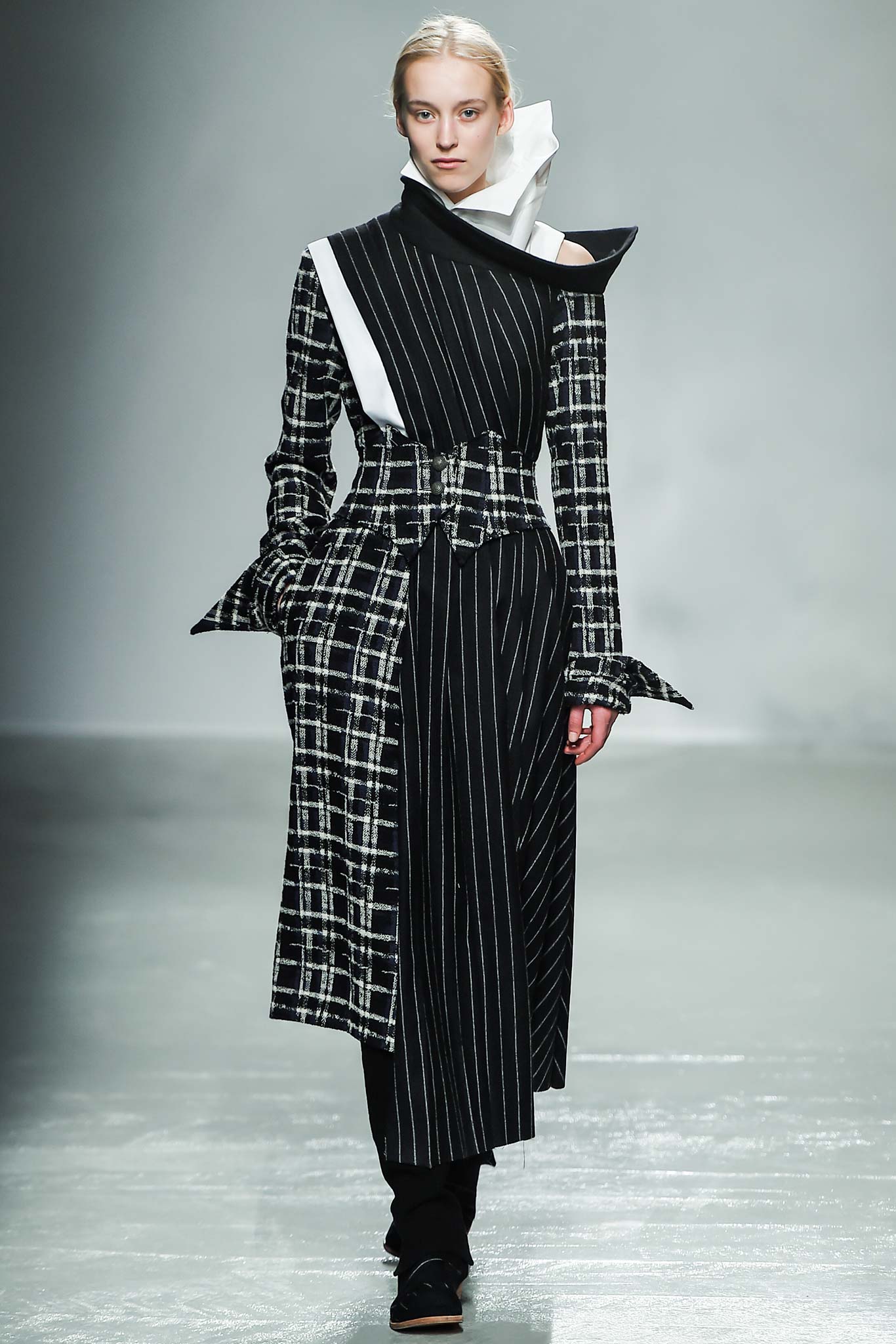 black and white striped coat