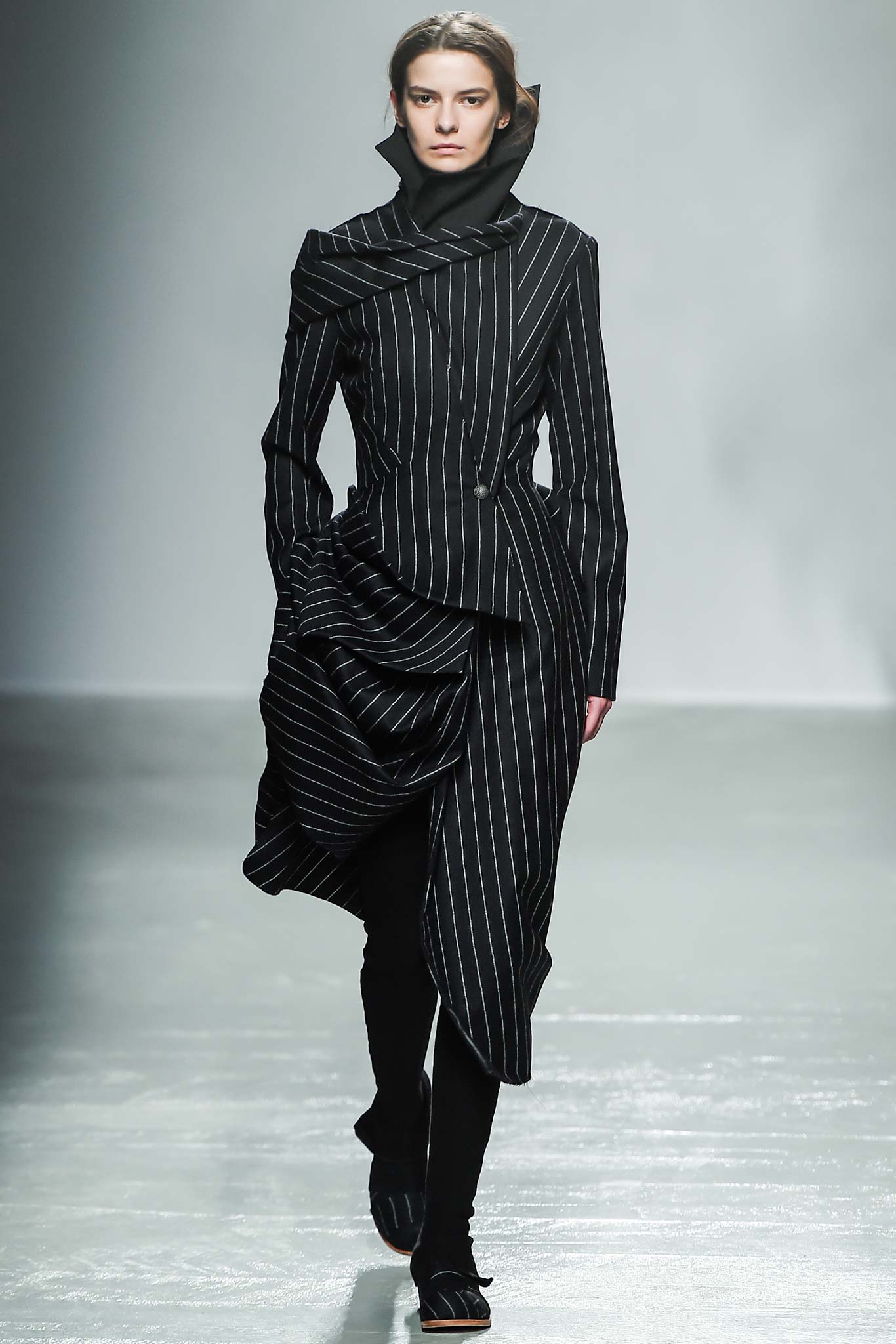 black and white striped midi dress