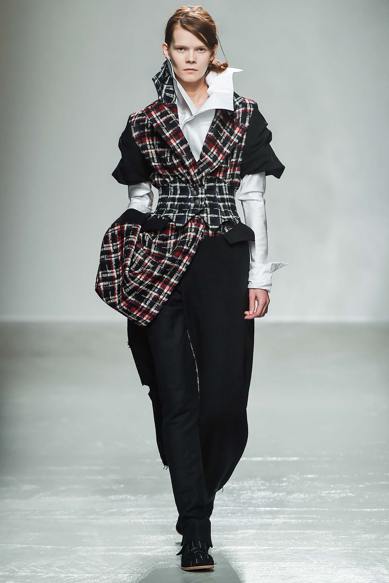 tailored blazer with checked pattern