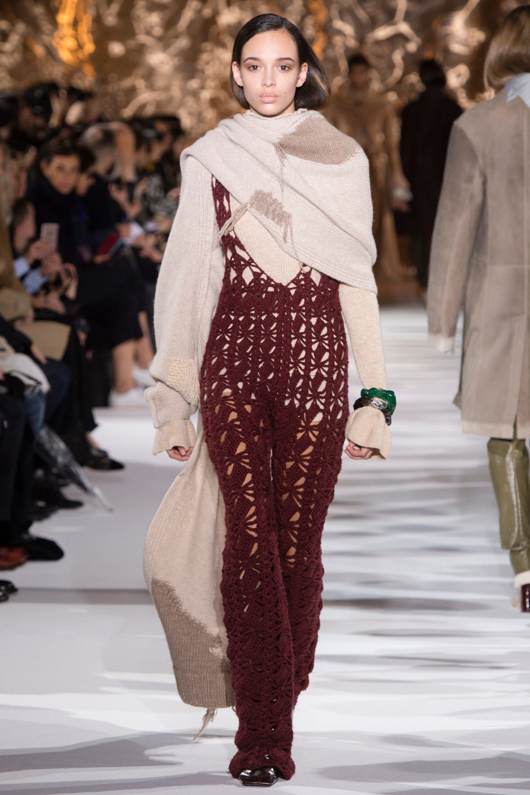 crochet jumpsuit with scarf