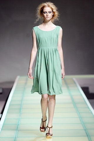 green silk sleeveless dress