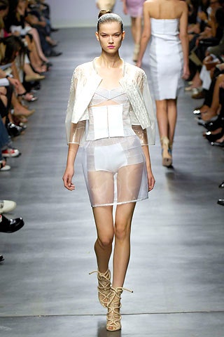 white silk fitted dress and jacket
