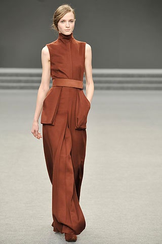 brown fitted sleeveless jumpsuit