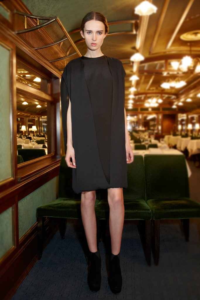 black silk sleeveless dress