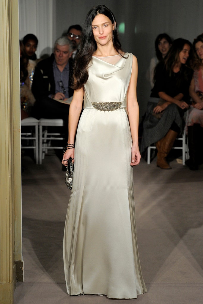 ivory silk sleeveless gown