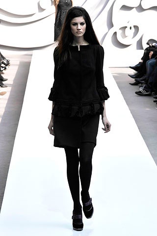 black fitted dress with ruffles