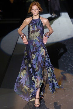 purple green blue silk gown