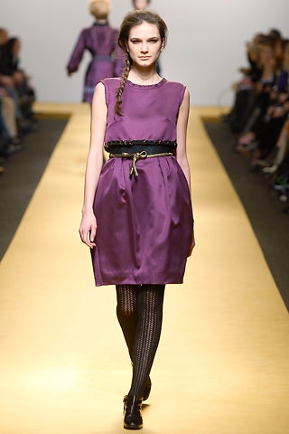 fitted purple silk mini dress