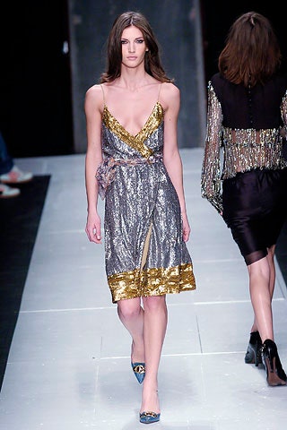shiny silver and gold midi dress