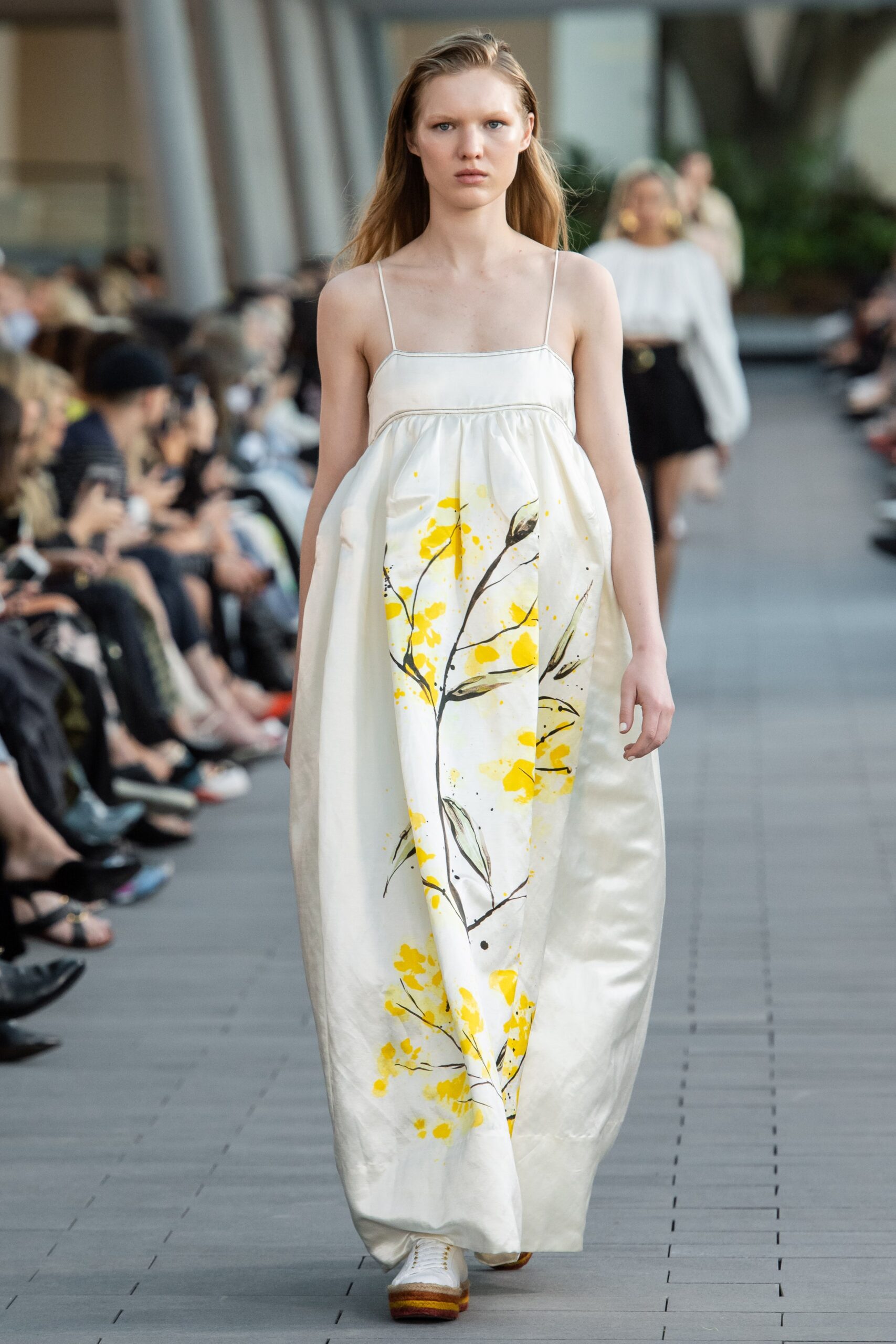 white floral maxi dress
