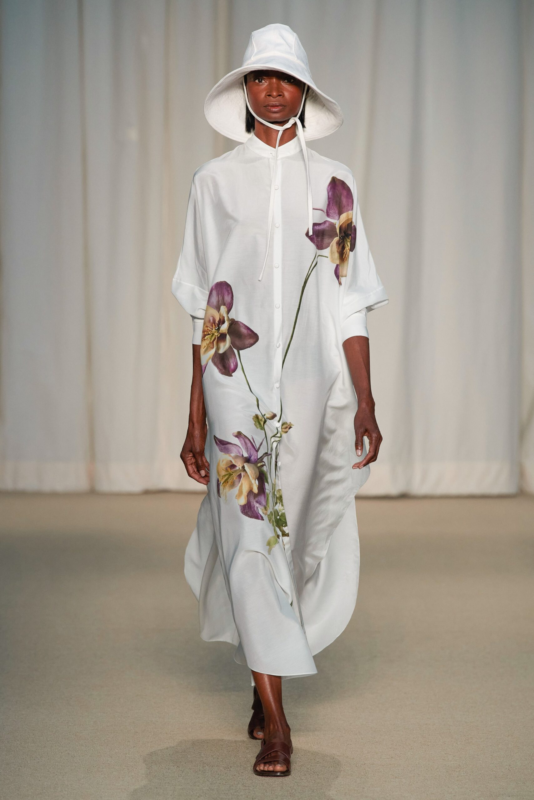 white relaxed maxi dress with embroidery