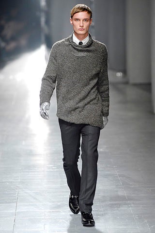 gray wool relaxed sweater