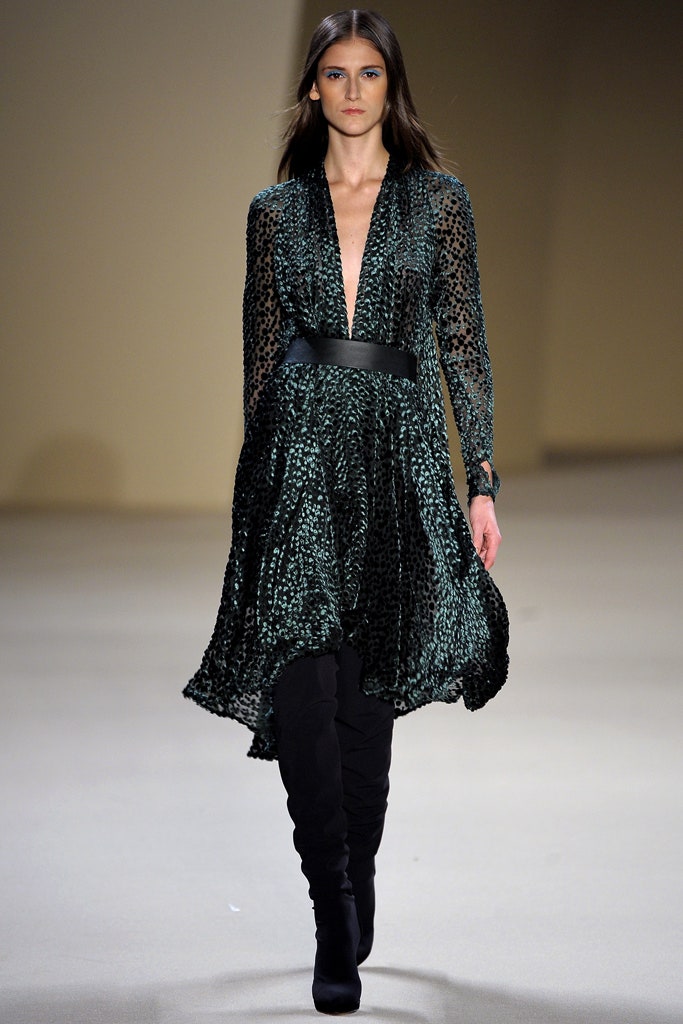 green printed midi dress