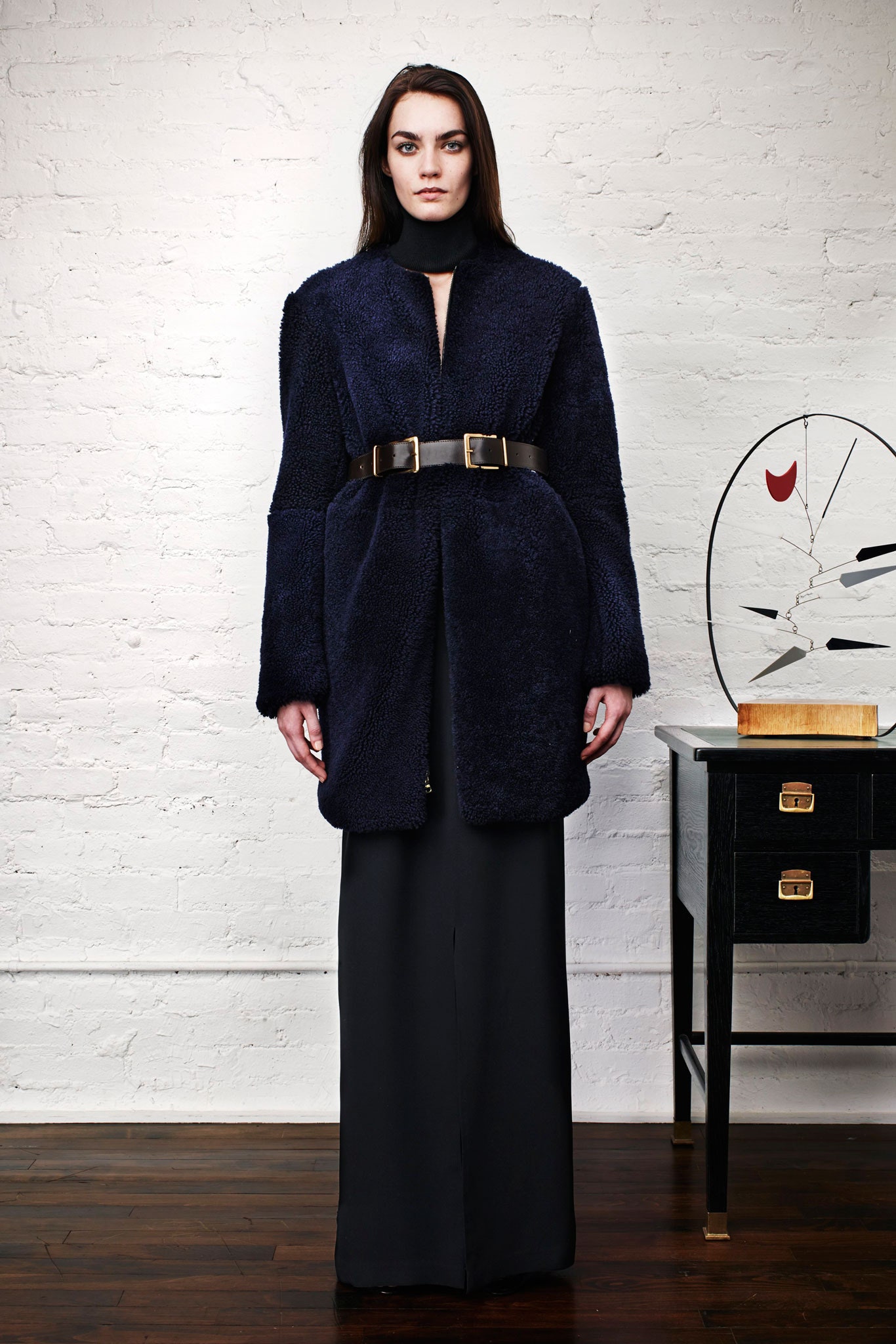 black silk sleeveless high-neck fitted straight-leg maxi dress