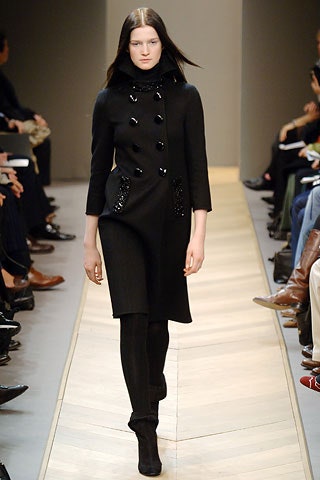 fitted black wool coat