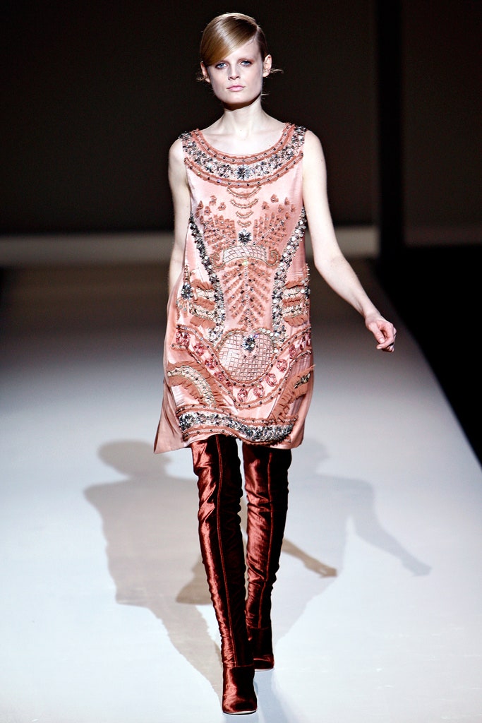 pink silk beaded mini dress