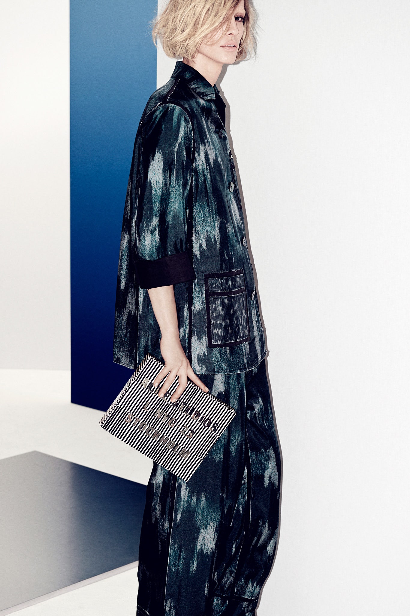 relaxed silk jacket and pants