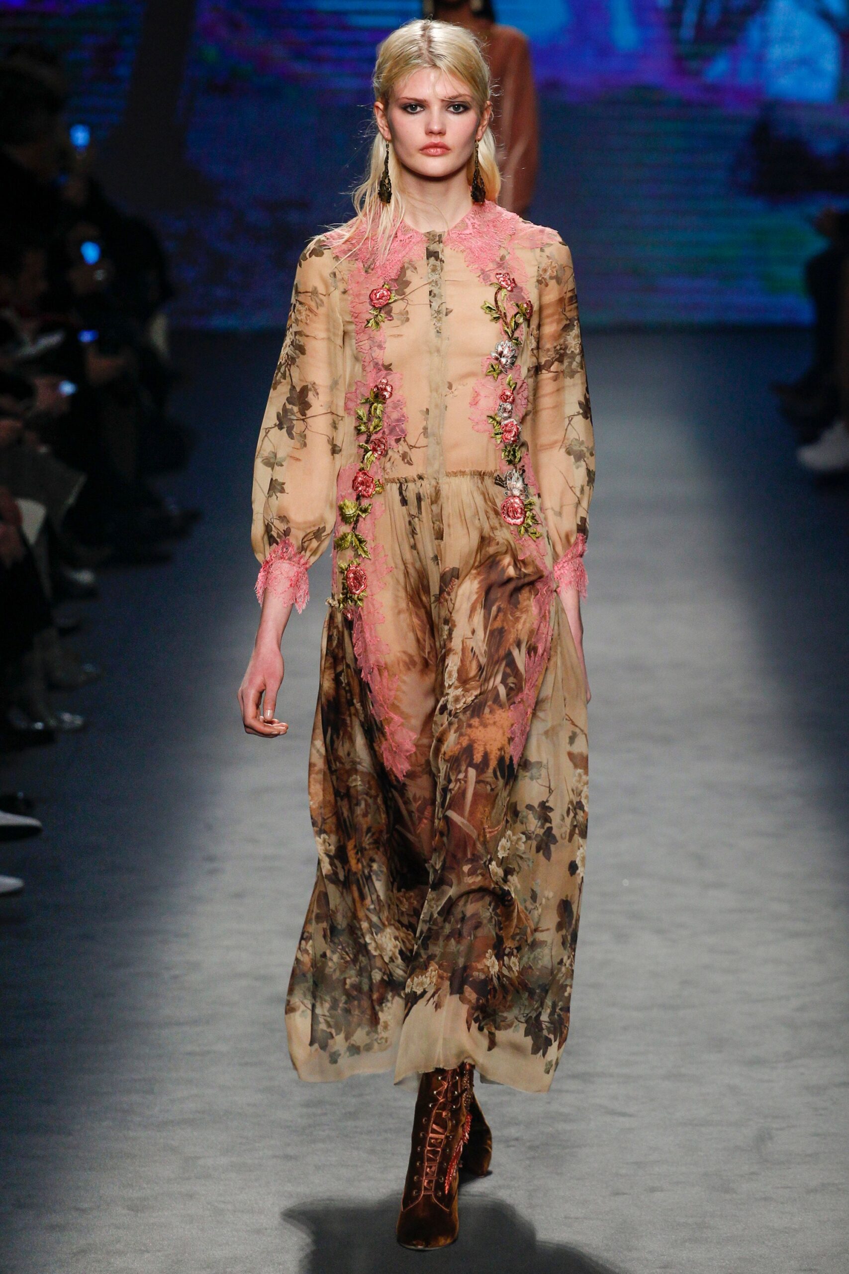 beige floral embroidered maxi dress