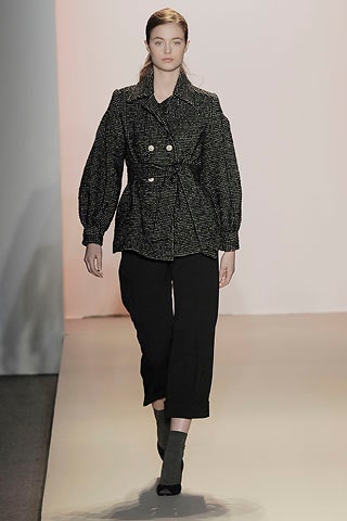black tweed long-sleeve collared tailored belted jacket