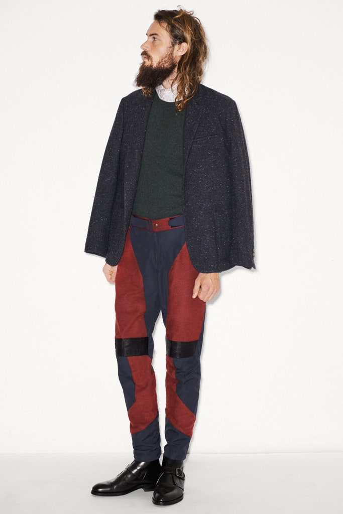 tailored black blazer with cargo pants