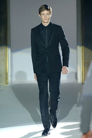 black wool long-sleeve collared tailored buttoned suit