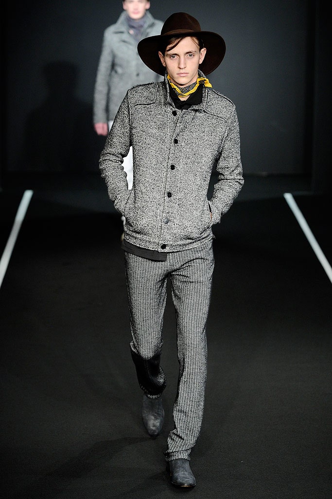 gray wool jacket and pants