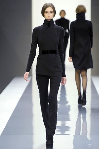 black wool long-sleeve high-neck fitted structured jacket