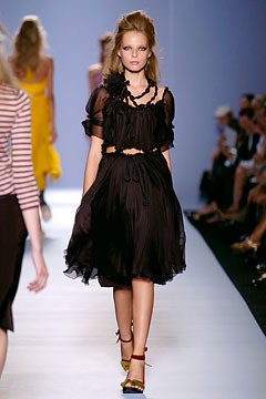 black silk pleated midi dress