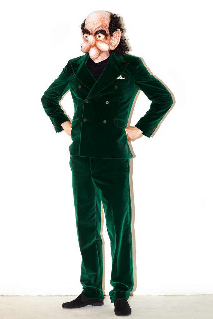 green velvet tailored suit