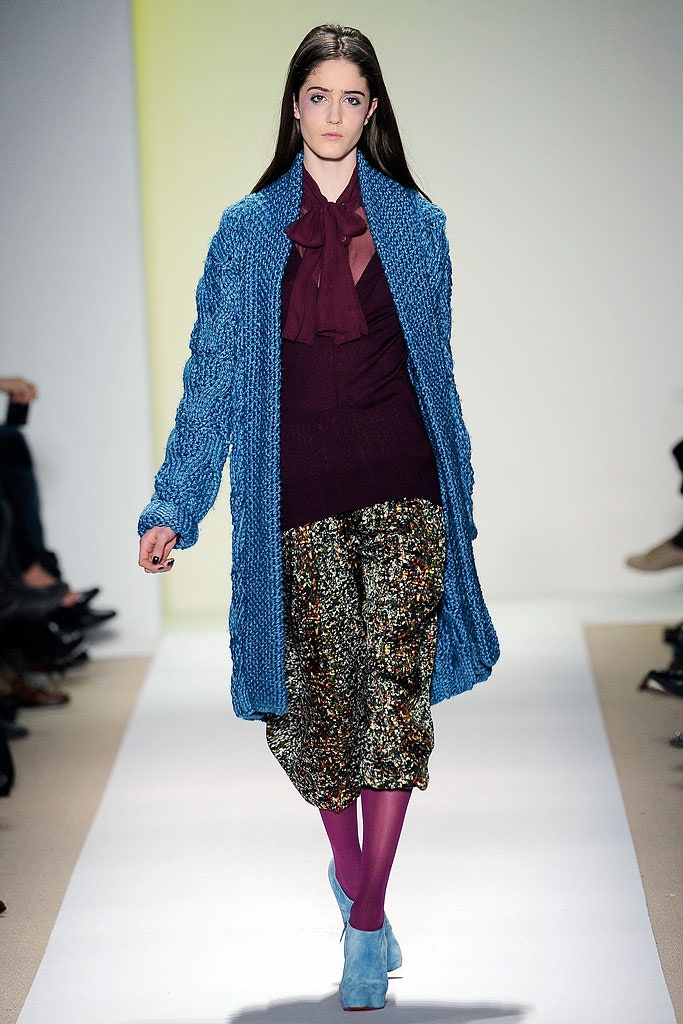 blue wool long-sleeve oversized cardigan