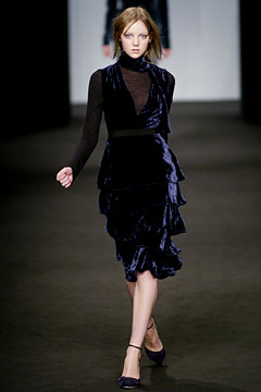blue velvet sleeveless dress