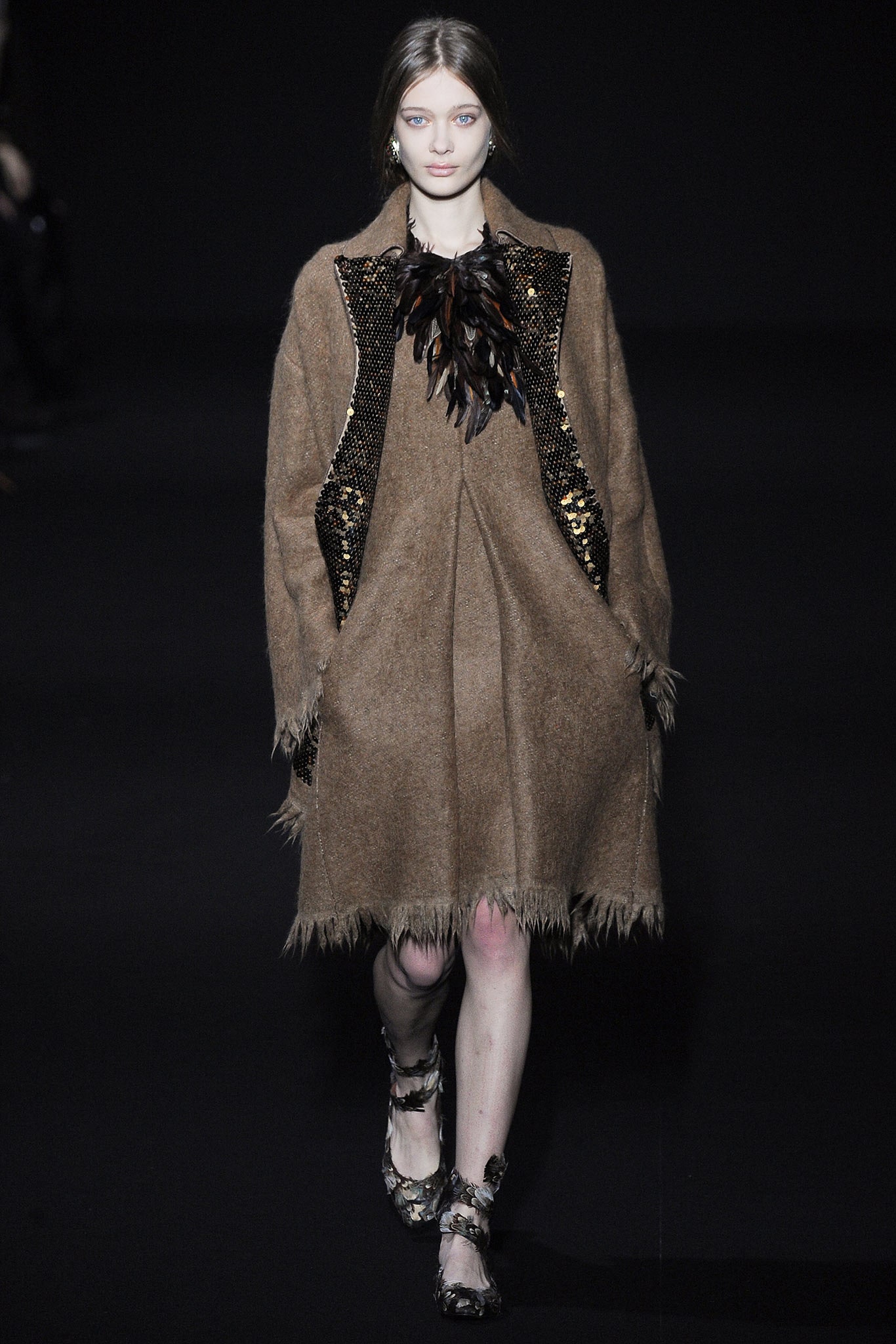 brown wool relaxed coat