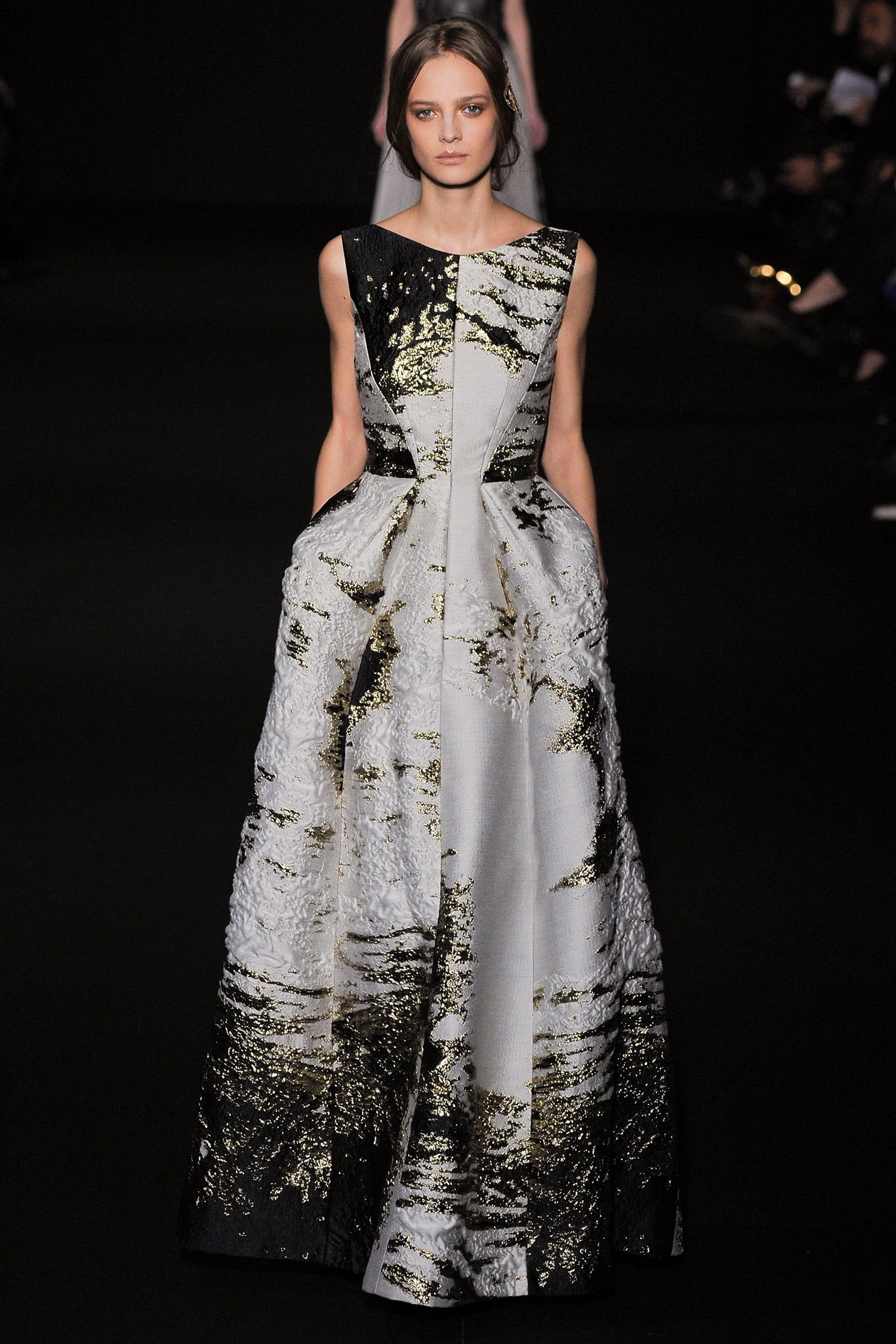 black and white silk gown