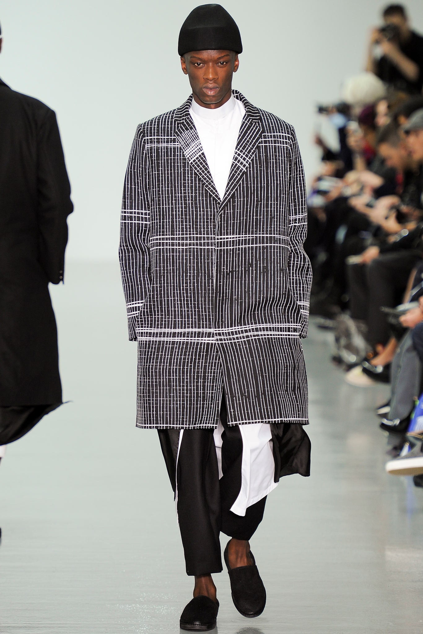 black and white relaxed coat