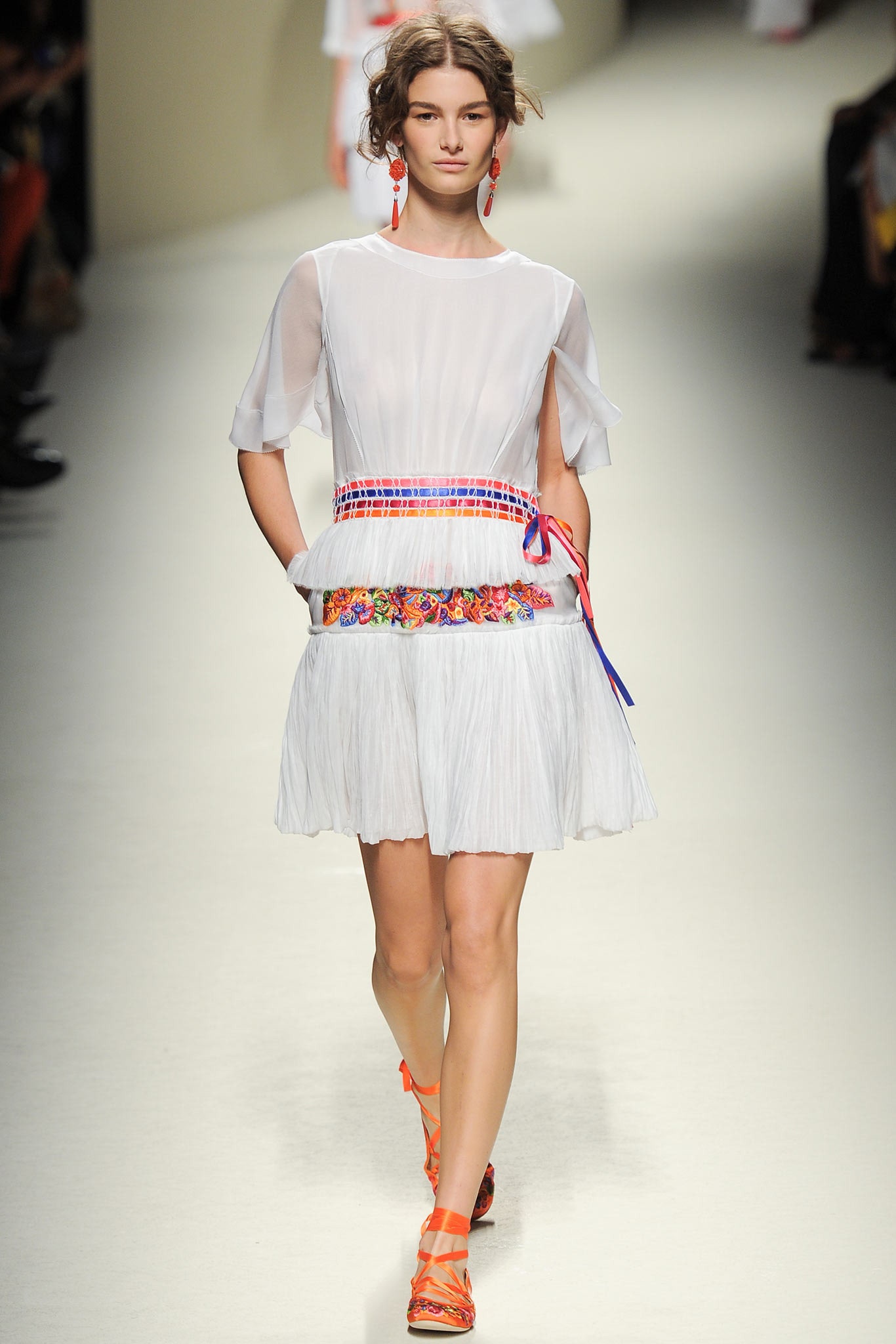 white pleated mini dress
