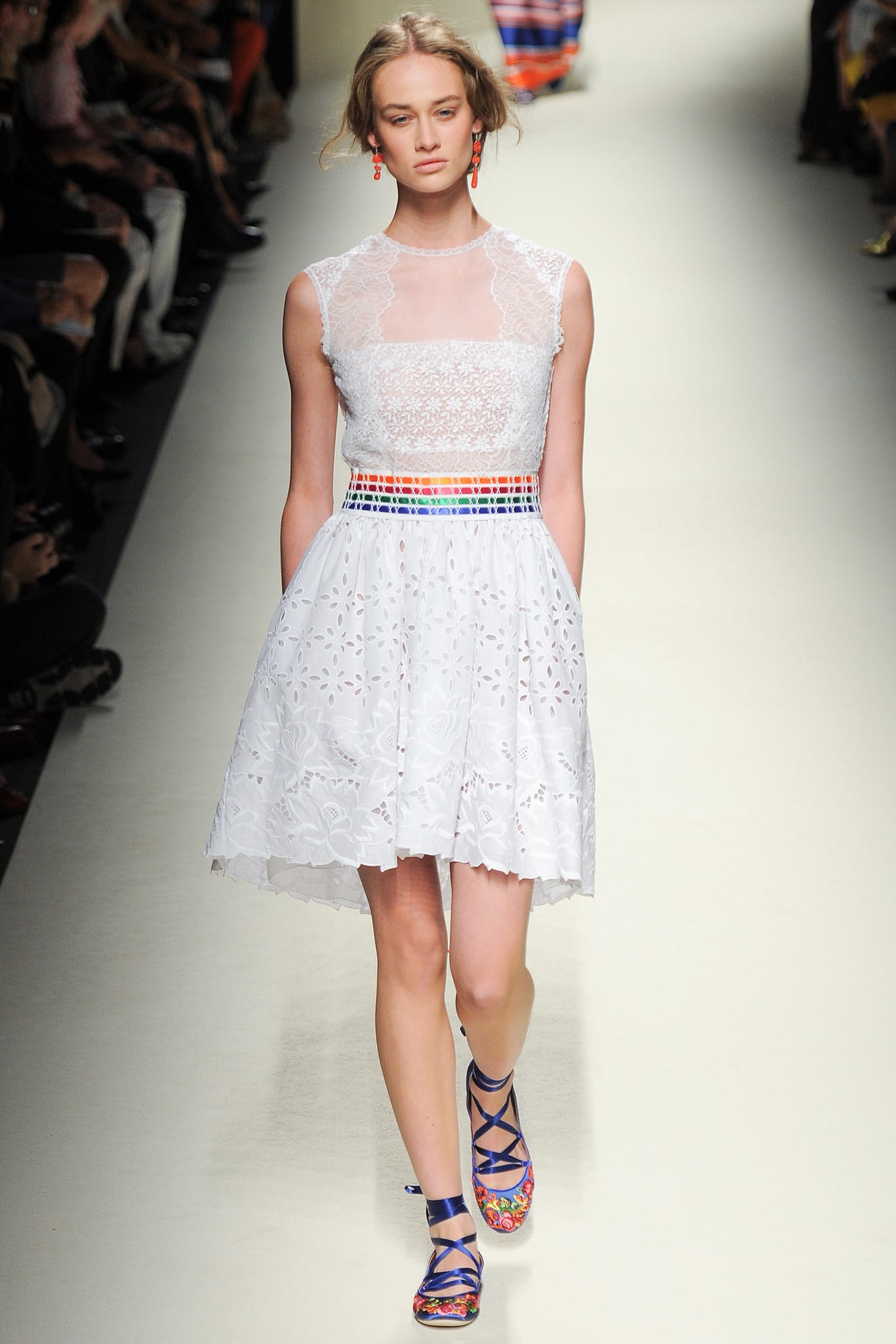 white embroidered mini dress