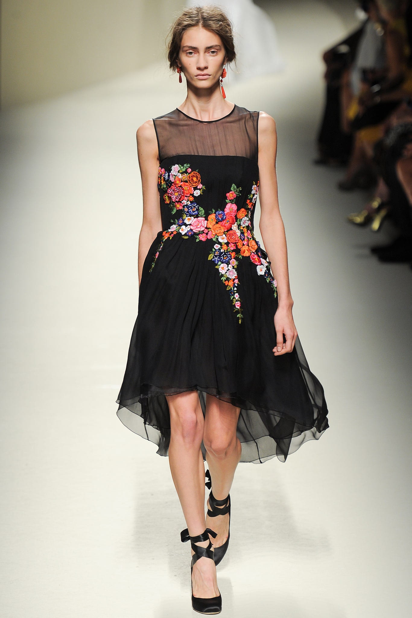 black silk sleeveless dress