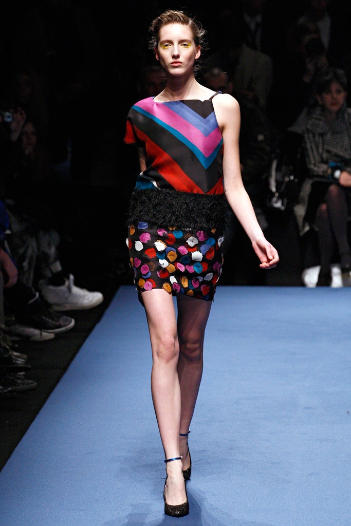 multi-colored asymmetric dress