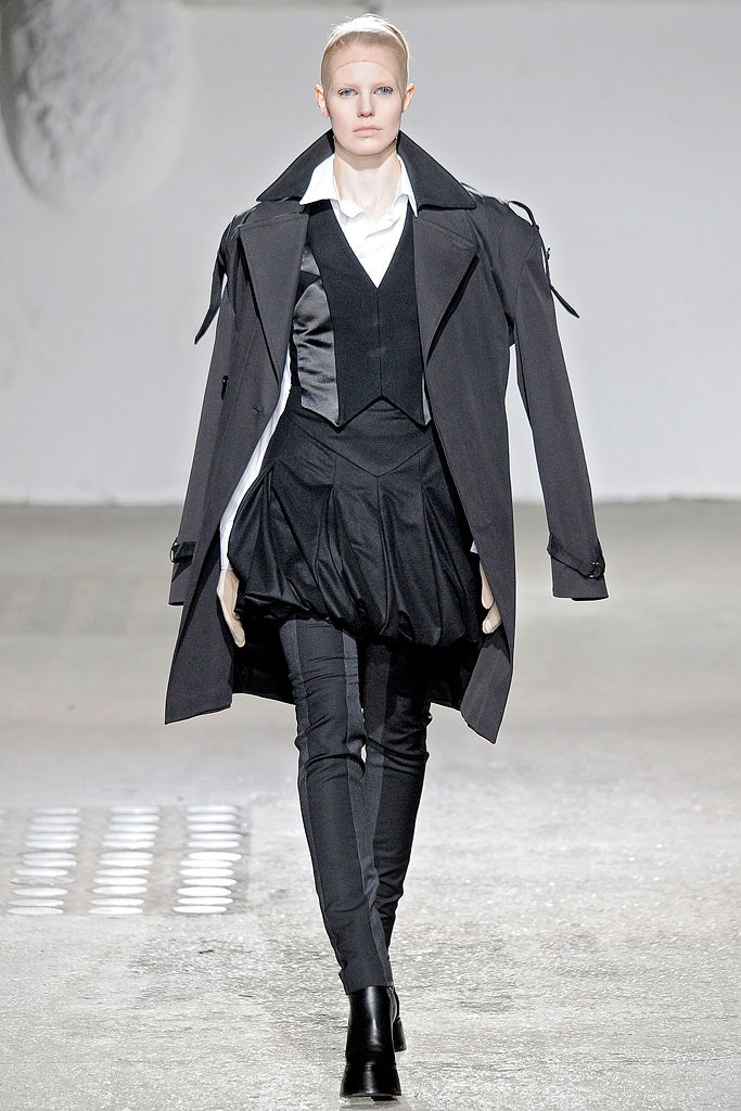 black coat and vest outfit