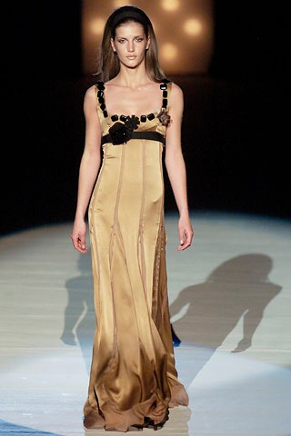 gold silk sleeveless gown