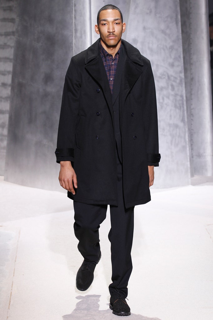 black wool coat and pants