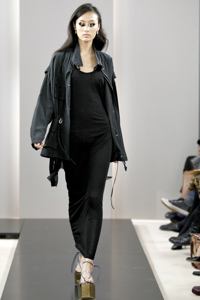 black fitted maxi dress with jacket