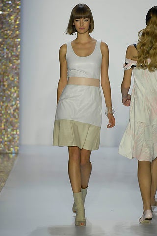 white and beige fitted dress