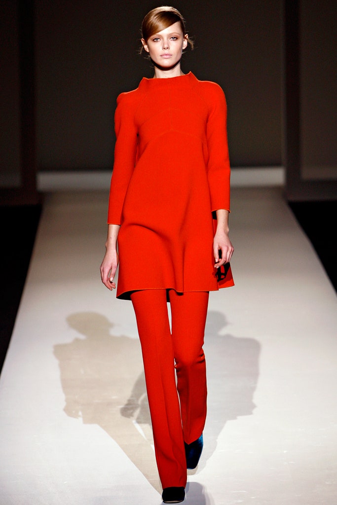 red fitted top and pants