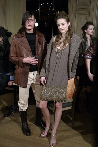 brown silk mini dress with cardigan